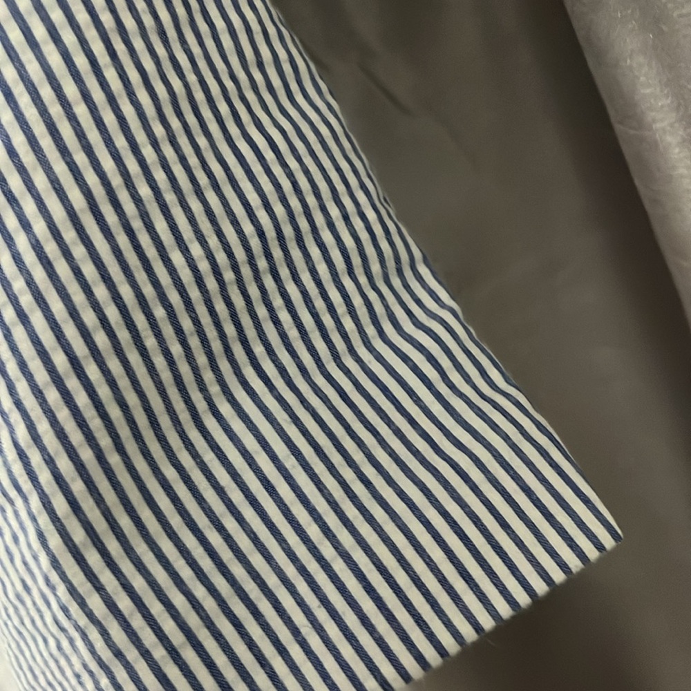 Brooks Brothers 2 seersucker white blu stripes blazer 2 metal white buttons - Picture 6 of 14